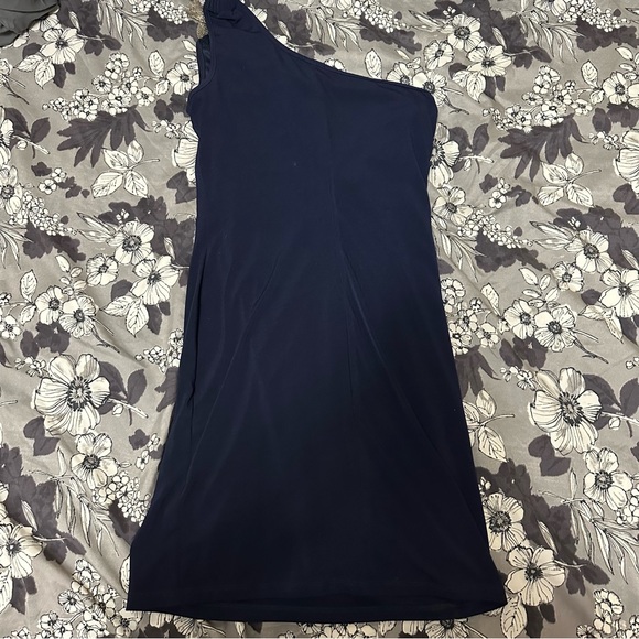 Le Chateau One Chain/Jewelled Shoulder Navy Blue Cocktail Dress - Size Small - Picture 9 of 9